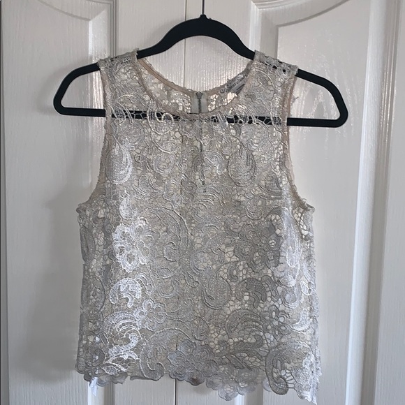 Sans Souci Tops - Sheer white lace top